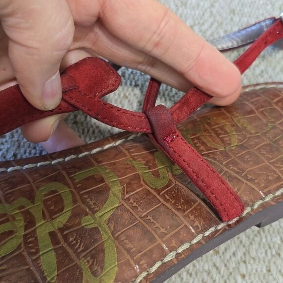 Sam Edleman Burgundy Suede Gigi Thong Sandals - Size 8.5 - Picture 5 of 15